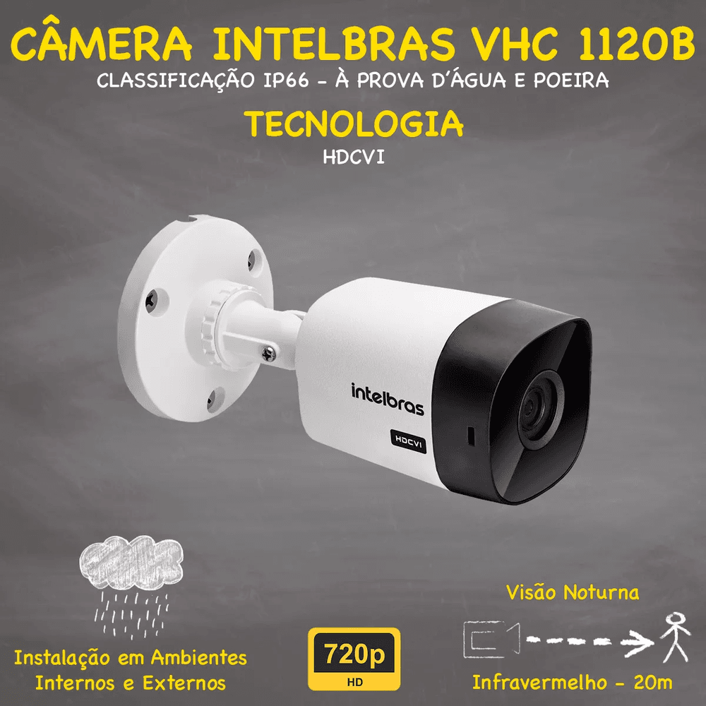 Imagem 5 de 5 do produto Kit Cftv 10 Câmeras Segurança Intelbras 1120b Dvr 16 Canais 1016 6tera