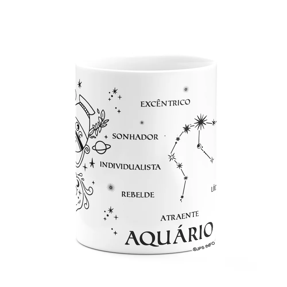 Imagem 2 de 3 do produto Caneca Dos Signos - Signo De Aquário - 325ml Branca