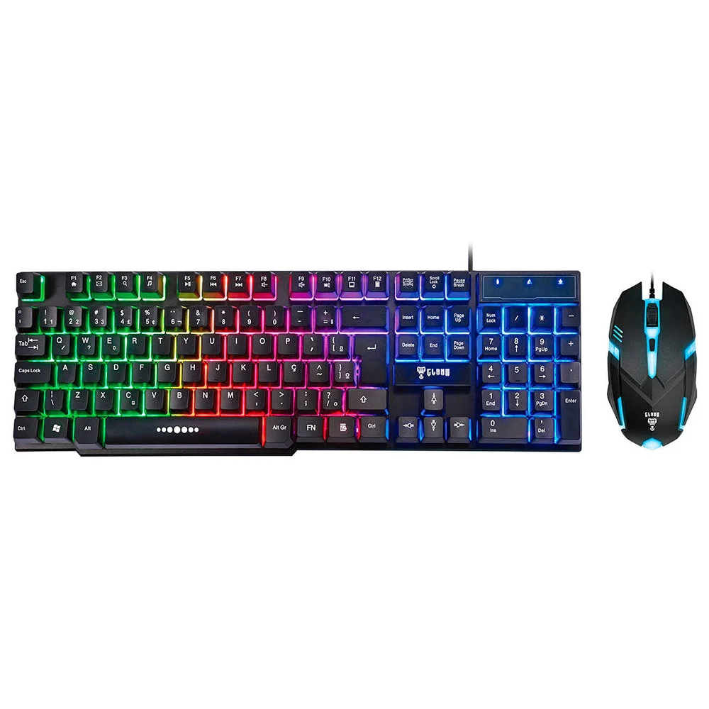 Imagem 5 de 5 do produto Kit Teclado Abnt2 LED Rainbow Anti-ghosting + Mouse 4 Botões 2400dpi Blacknox Gamer Clanm