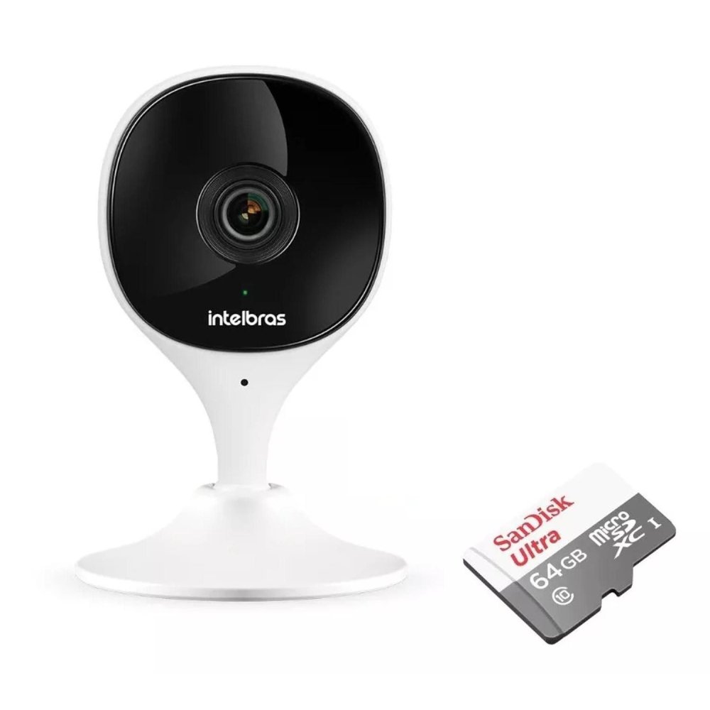 Câmera Wifi Imx Mibo Full Hd Intelbras Branca C/ Cartao 64gb