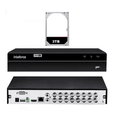 Dvr 16 Canais Gravador Digital De Video Mhdx 1216 Intelbras 127/220+hd 3TB