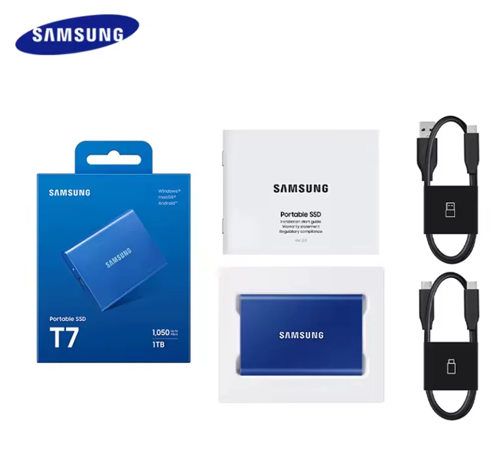Imagem 4 de 5 do produto Disco Sólido Externo Samsung Portable SSD T7 Mu-pc1t0 1TB Azul