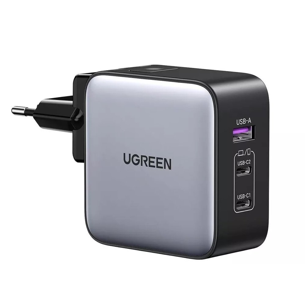 Carregador Rápido Ugreen Turbo Max. 65w 3 Em 1 Usb A/c Preto