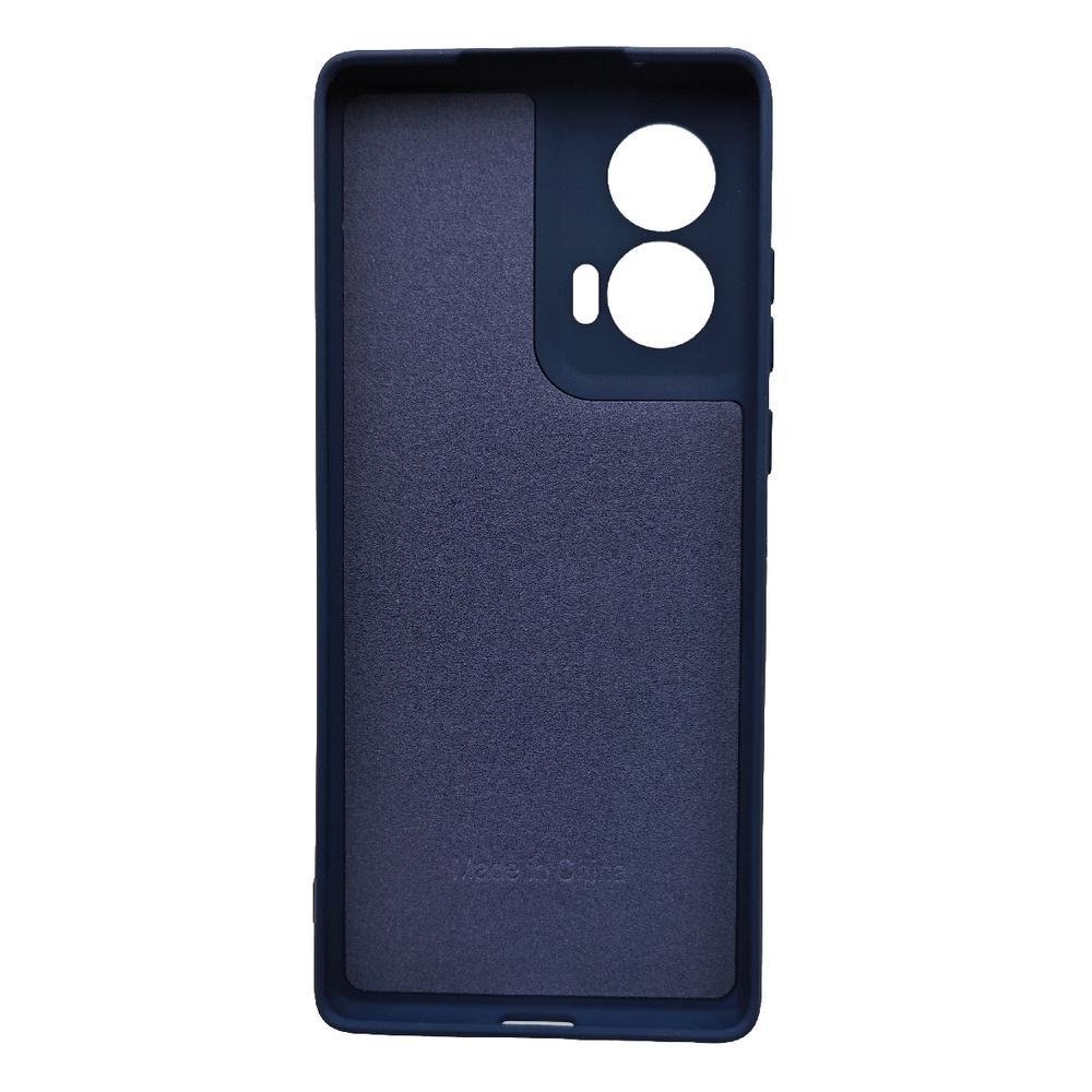 Imagem 2 de 2 do produto Capa Capinha Compatível Com Motorola Edge 50 Fusion Xt2429 Tela 6.7 Silicone Aveludada Premium Azul Escuro