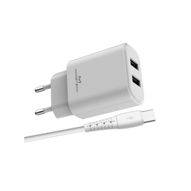 Carregador Tomada C/cabo Usb C Tipo C 2 Usbs 12w 2.4a Novo — foto 4