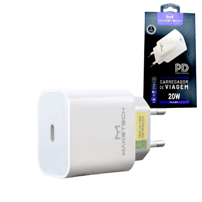 Carregador De Tomada Tipo C 20w Usb C Pd Power Deliver Turbo