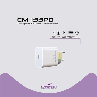 Carregador De Tomada Tipo C 20w Usb C Pd Power Deliver Turbo — foto 3
