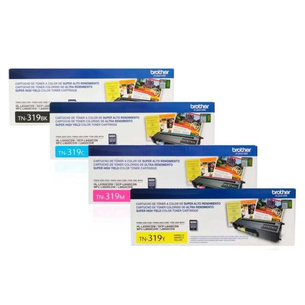 Kit 4 Cores Toner Brother Tn319 L8400 I 6k Bk+c+y+m