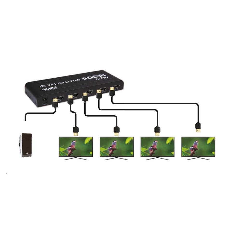 Imagem 2 de 3 do produto Splitter HDMI 1x4 4k 3d - Sumay Sm-sp04