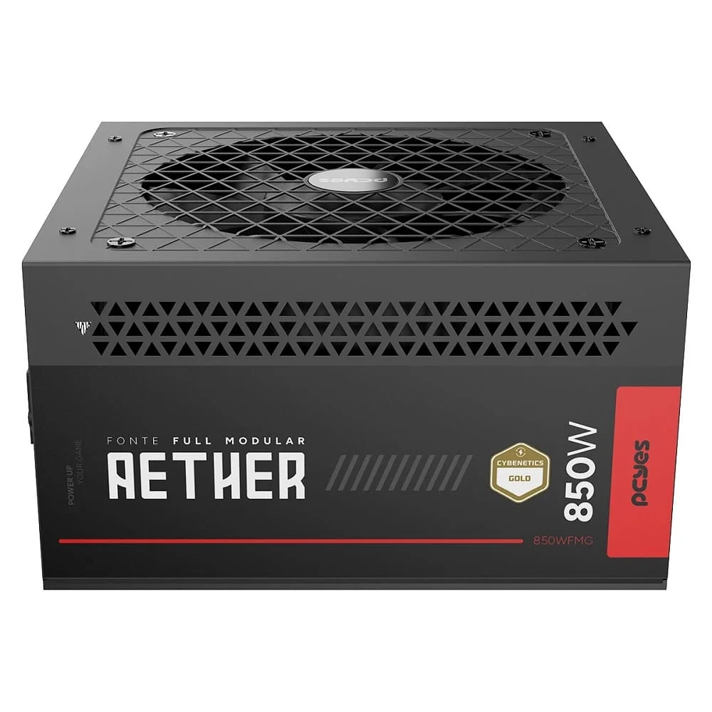 Imagem 3 de 5 do produto Fonte Gamer PCyes Aether 850w Full Modular Cybernetics Gold Pfc Ativo - 850wfmg