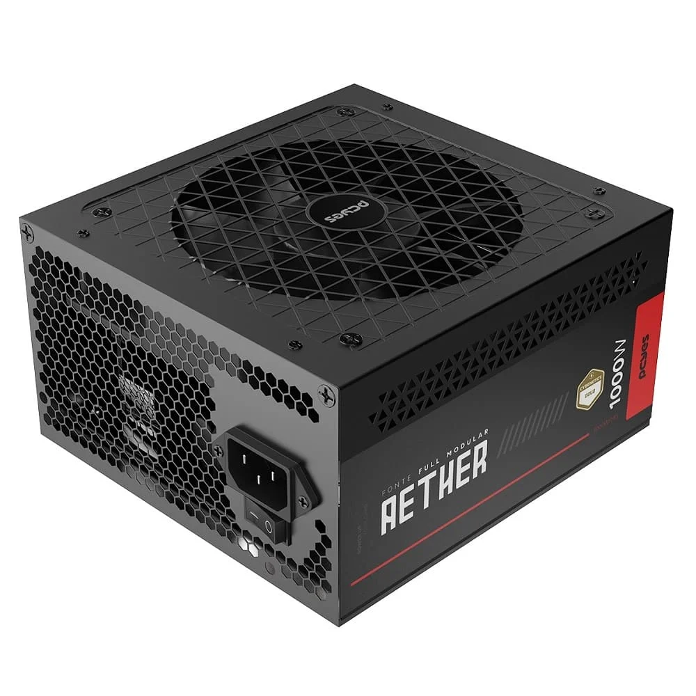 Imagem 5 de 5 do produto Fonte Gamer PCyes Aether 1000w Full Modular Cybernetics Gold Pfc Ativo - 1000wfmg