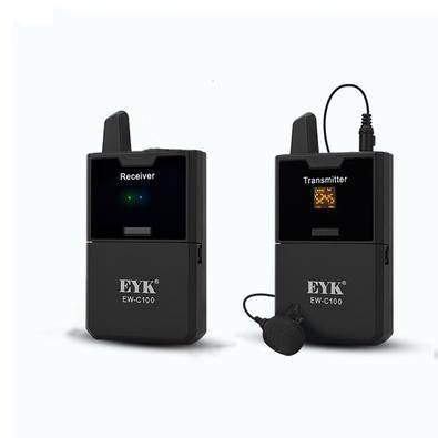 Microfone Eyk Ew-c100 Entrevista Sem Fio 1 Transm E 1 Recep Com Monitor