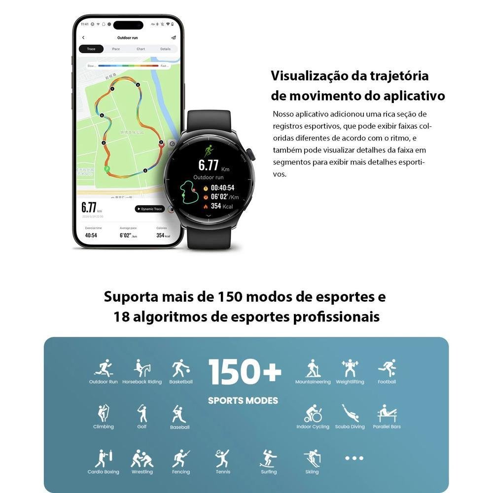 Smartwatch Mibro Lite 3 Pro, Gps, Bluetooth 5.3, Chamadas Bluetooth, Natação, Xpaw019, Dourado 6