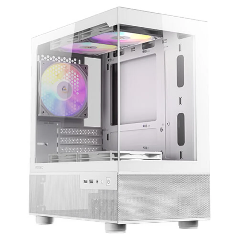 Gabinete Gamer Antec Cx200m RGB Elite Lateral Vidro Temperado Micro-atx/itx 5 Fans 120mm Branco -
