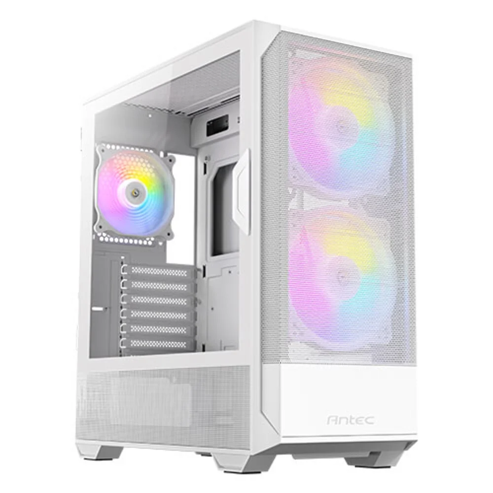 Imagem 3 de 5 do produto Gabinete Gamer Antec Nx416l Lateral Vidro Temperado Atx/m-atx/itx 2 Fans 120mm ARGB Branco - 0-76
