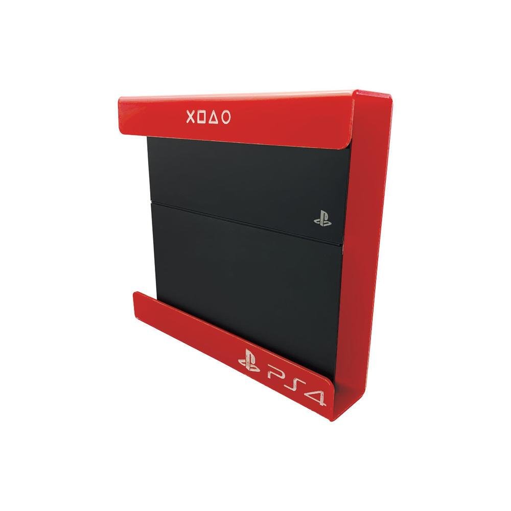 Imagem 3 de 4 do produto Suporte Parede Console Playstation 4 Slim - Ps4 Slim - Material Acrílico Vermelho
