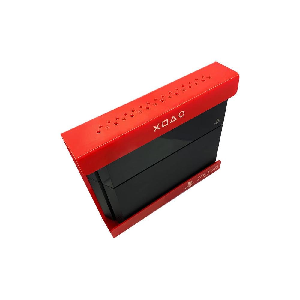 Imagem 4 de 4 do produto Suporte Parede Console Playstation 4 Slim - Ps4 Slim - Material Acrílico Vermelho