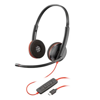 Headset Poly C3220 USB-A/C, Profissional com Áudio de Alta Qualidade