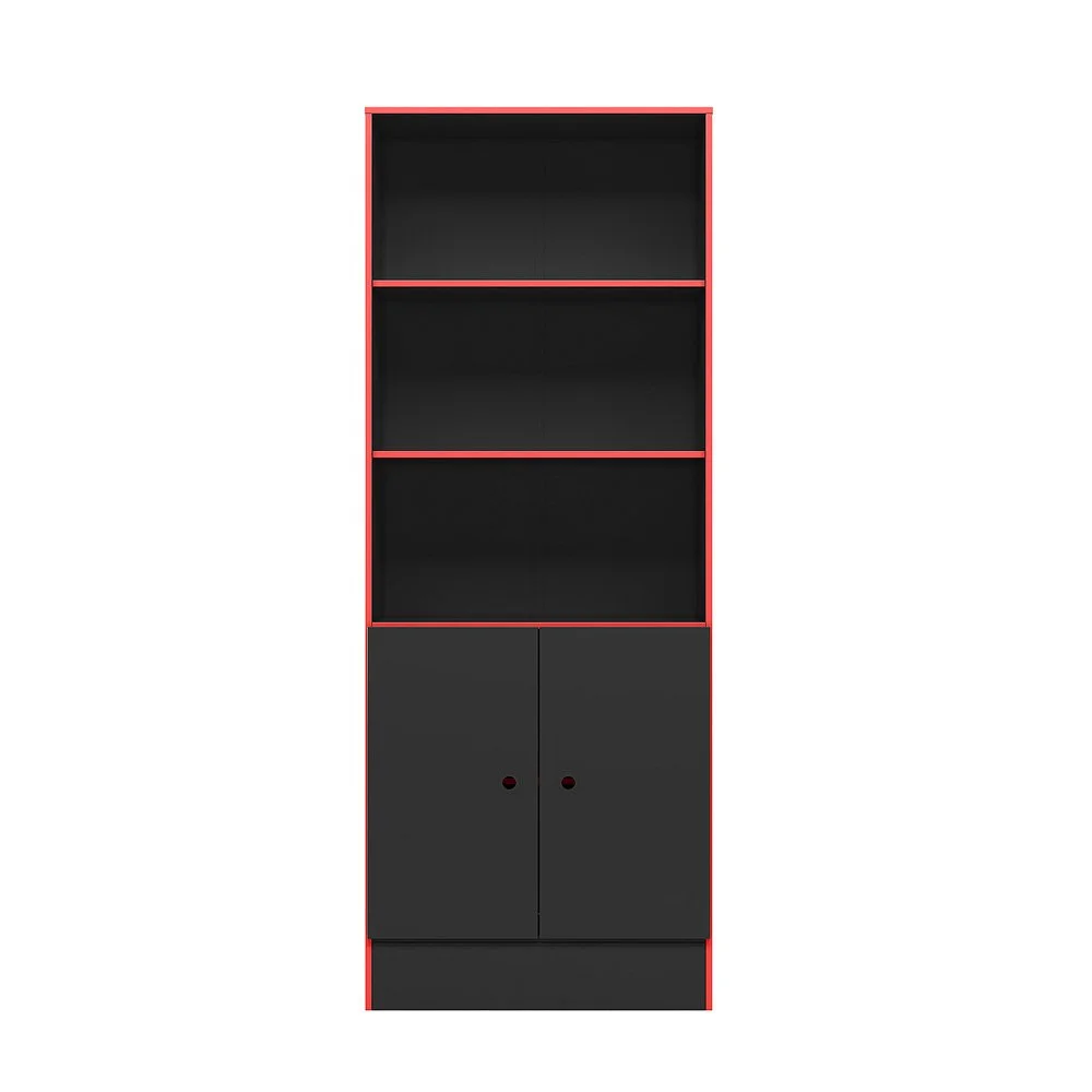 Imagem 5 de 5 do produto Conjunto Armário Organizador 2 Portas 2 Prateleiras E Mesa Escrivaninha P/ Computador Gamer 4095 / 3875