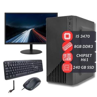 PC Completo CPU Intel I5 3470 ,H61 ,8GB DDR3, SSD 240GB,Fonte 200w  C/monitor / teclado +mouse