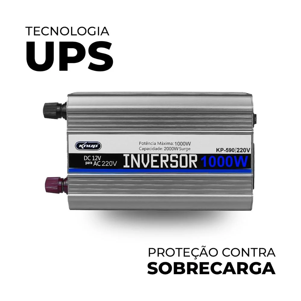 Imagem 2 de 5 do produto Inversor De Tensão 1000w 220v Função Ups Onda Trapezoidal Pwm