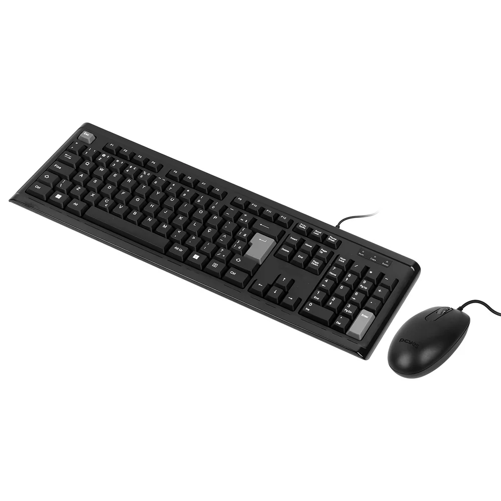 Imagem 2 de 5 do produto Kit Teclado E Mouse PCyes Classic Usb - Cabo 2 Metros - Kcbk