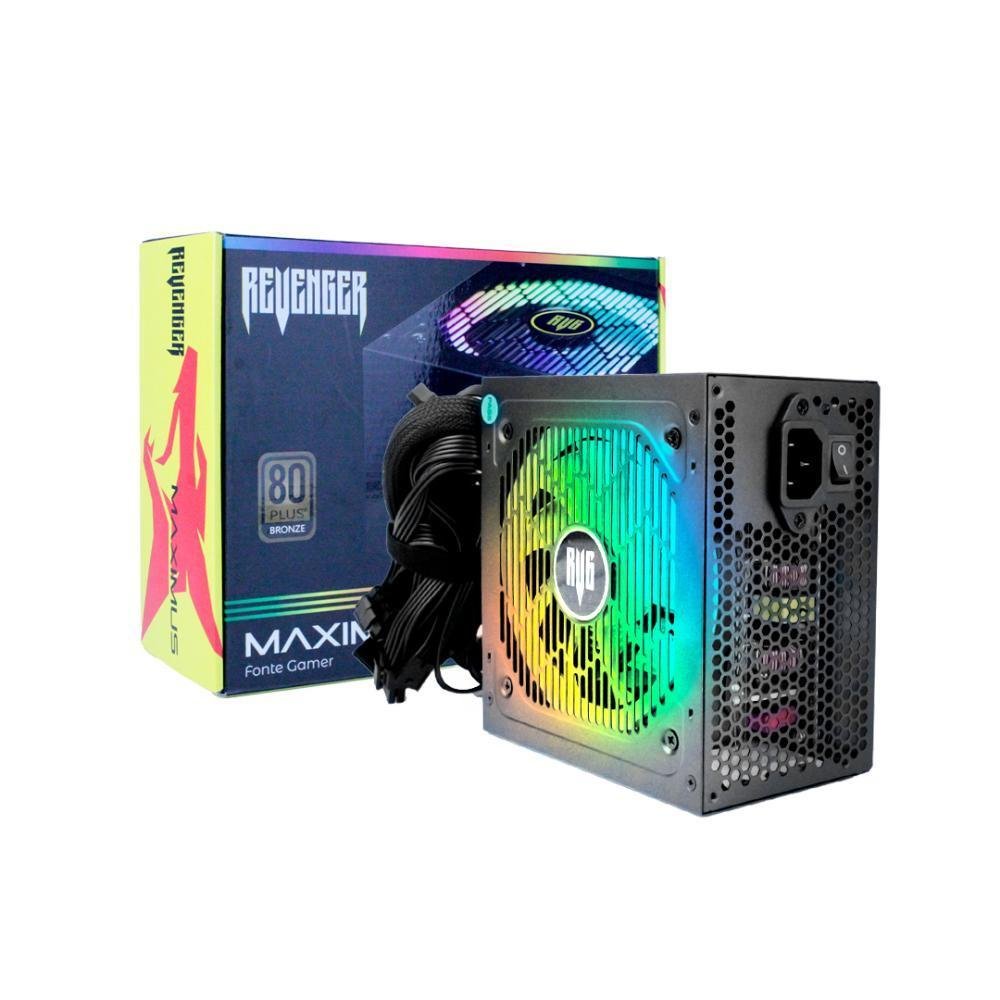 Imagem 4 de 5 do produto Fonte De Alimentação PC Gamer Maximus Atx 650w RGB 80 Plus