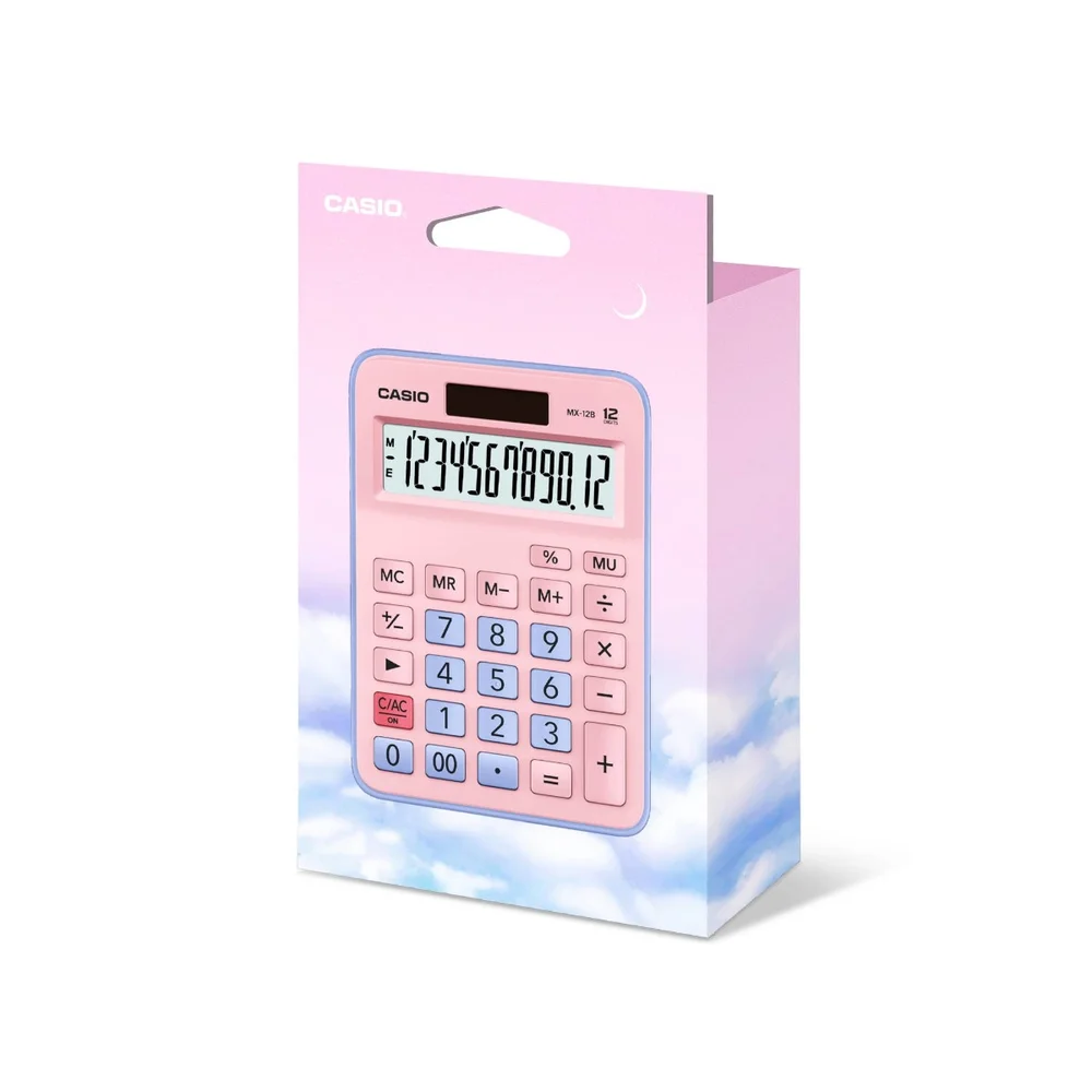 Imagem 2 de 4 do produto Calculadora De Mesa 12 Dígitos Rosa E Azul - Mx-12b-pklb