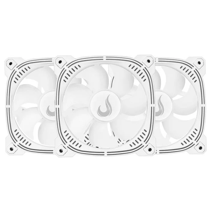 Imagem 2 de 5 do produto Kit Com 3 Ventoinhas Rise Mode Aura frost Pro, 120mm, ARGB, Branco - RM-CF-02-ARGB