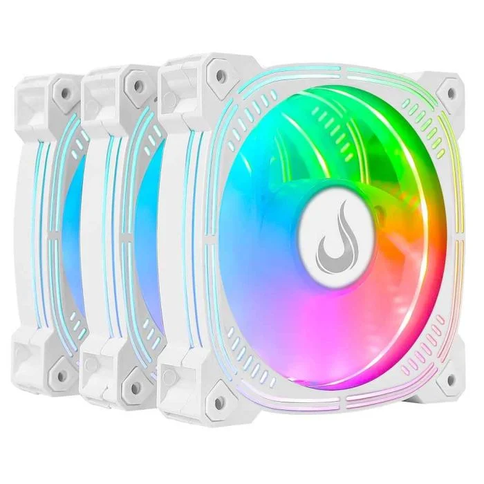 Imagem 4 de 5 do produto Kit Com 3 Ventoinhas Rise Mode Aura frost Pro, 120mm, ARGB, Branco - RM-CF-02-ARGB