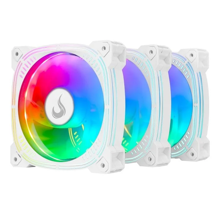 Imagem 5 de 5 do produto Kit Com 3 Ventoinhas Rise Mode Aura frost Pro, 120mm, ARGB, Branco - RM-CF-02-ARGB