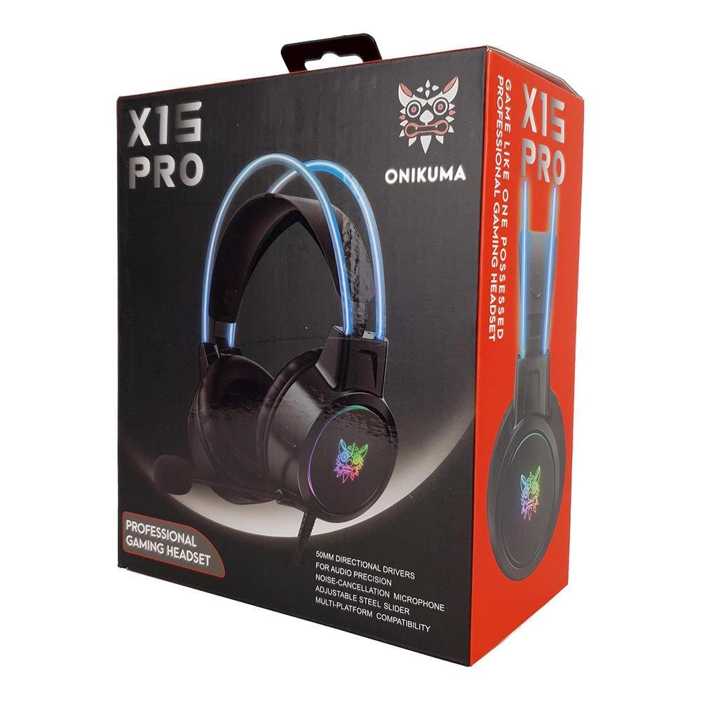 Headset Gamer Profissional Onikuma X15 Pro RGB Preto