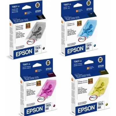 Cartucho De Tinta Epson To63120 Kit 4 Cores Preto, Magenta, Ciano, Amarelo | Epson Stylus C67 C87 Cx3700