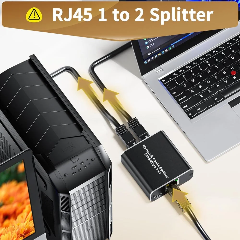 Divisor De Rede De 1000 Mbps Lan Cat 6 Ethernet Rj45 1 A 2 Gigabit Splitter