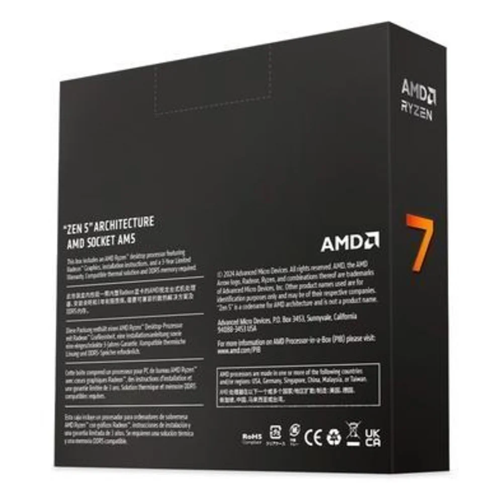Processador AMD Ryzen 7 9700X 38GHz 8 Core KaBuM