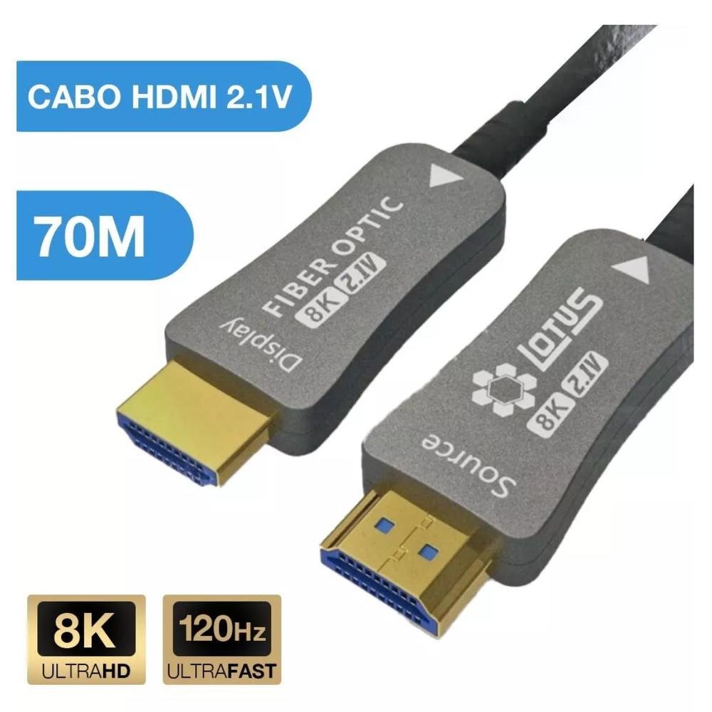 Imagem 2 de 4 do produto Cabo Fibra HDMI 2.1v 8k , fibra Ótica (60 Metros) LT-1060