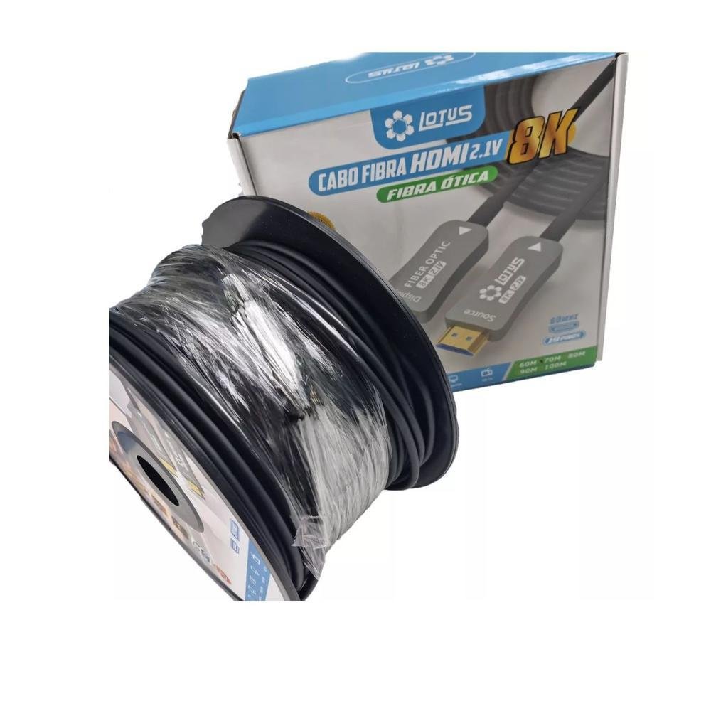 Imagem 4 de 4 do produto Cabo Fibra HDMI 2.1v 8k , fibra Ótica (60 Metros) LT-1060