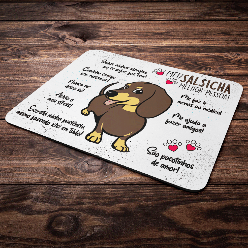 Imagem 4 de 4 do produto Mouse Pad Dog - Meu Salsicha Dachshund, Melhor Pessoa! M2