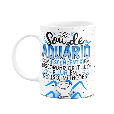 Caneca Funny Signos - Sou De Aquário - 325ml Branca