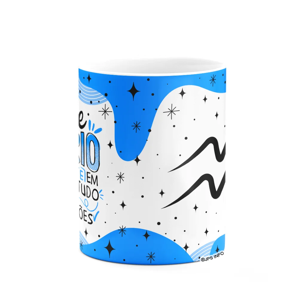 Imagem 2 de 3 do produto Caneca Divertida Signos - Sou De Aquário - 325ml Branca