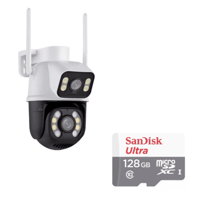 Câmera Importada Wi-fi Smart  Lente Dupla Externa Cartão De Memória 128GB