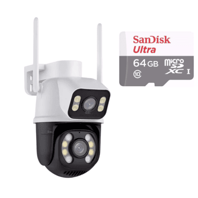 Câmera Importada Wi-fi Smart Lente Dupla Externa Cartão De Memória 64gb