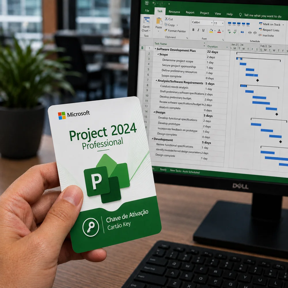 Imagem 4 de 5 do produto Licença Microsoft Project 2024 Pro, 32/64 Bits, Original Vitalícia – Cartão Físico