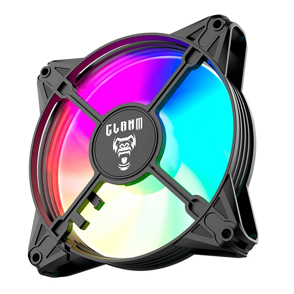 Cooler Fan Ventoinha Para Gabinete Gamer Tamanho 120mm Com Iluminação LED RGB Com 8 Cores Eurus Clanm 12v 5