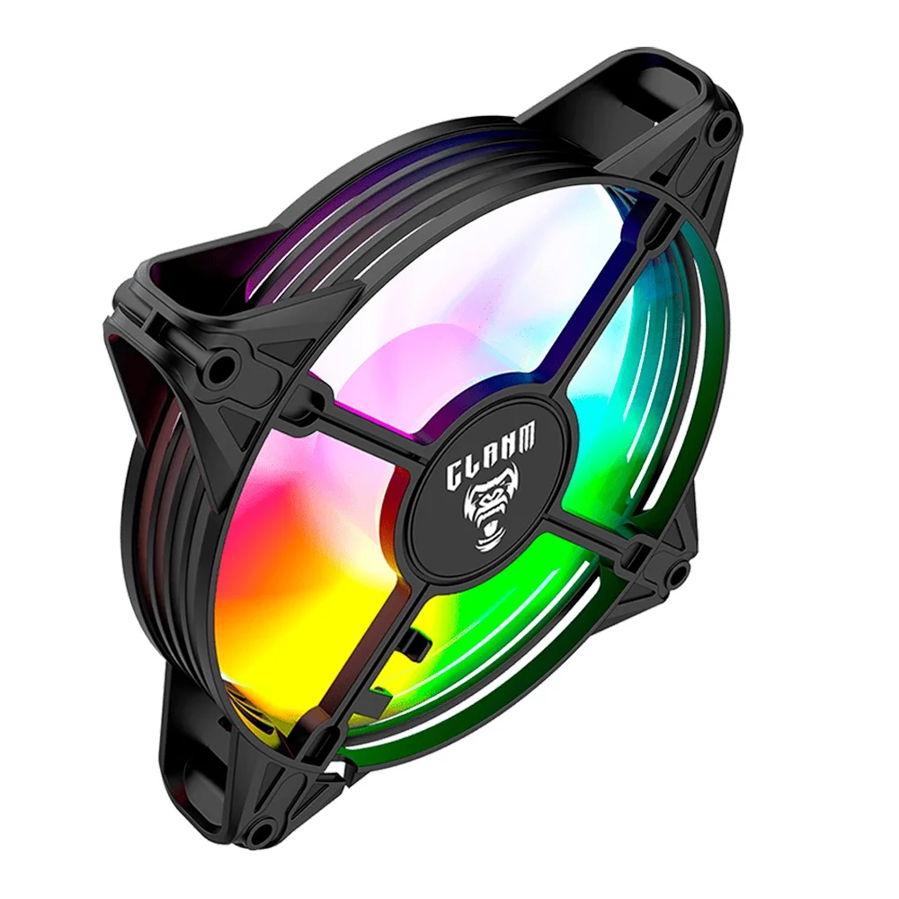 Cooler Fan Ventoinha Para Gabinete Gamer Tamanho 120mm Com Iluminação LED RGB Com 8 Cores Eurus Clanm 12v 6