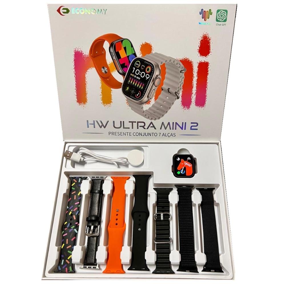 Smartwatch Hw Ultra Mini2 41mm +7 Multiiras Com Chat Gpt - Preto