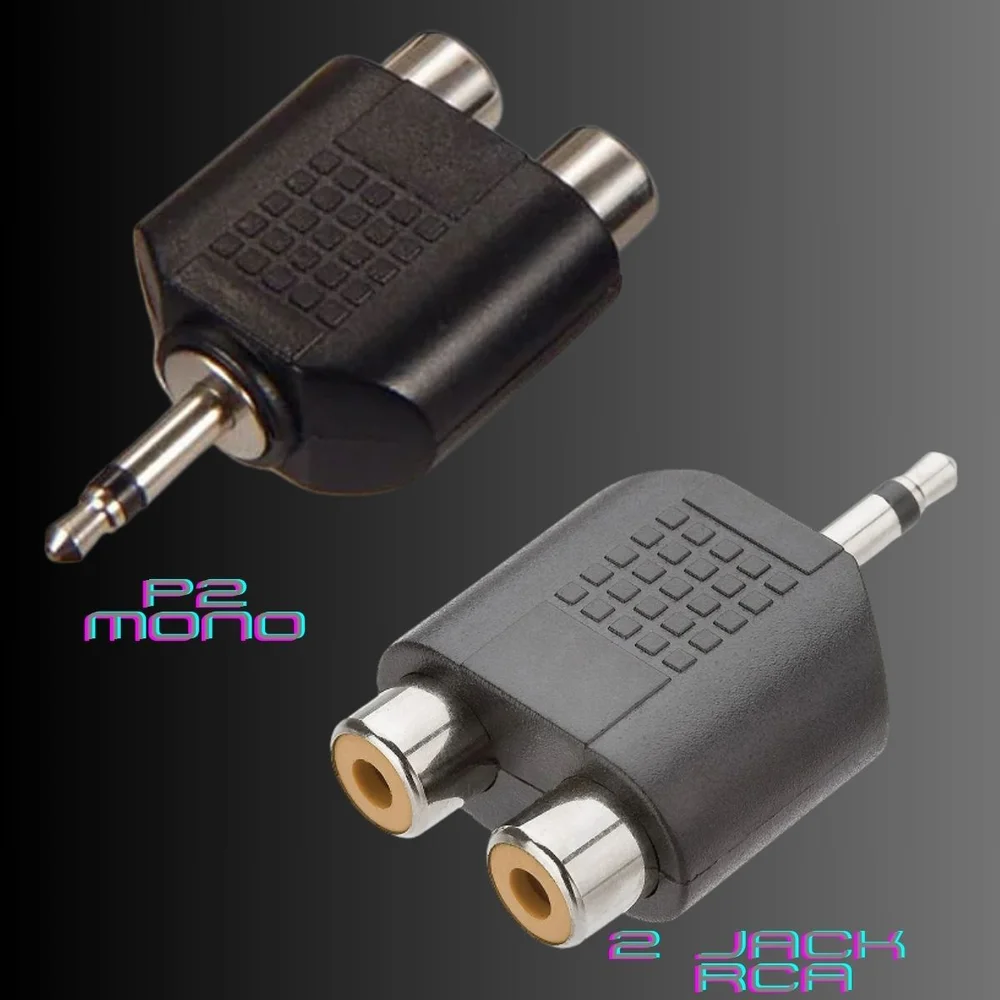 Imagem 5 de 5 do produto Adaptador P2 Mono + 2 Jack Rca Emb 10 Peças Tebera