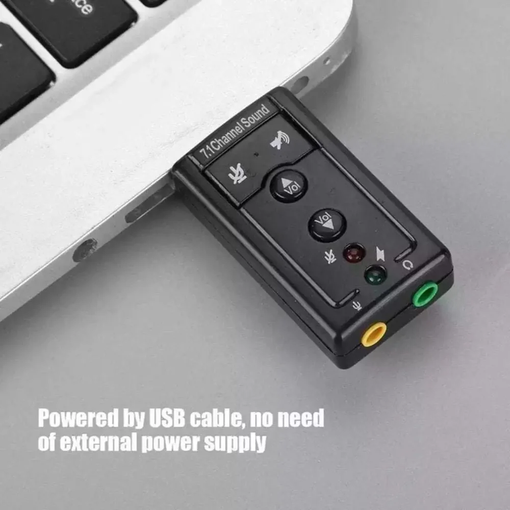 Imagem 5 de 5 do produto Adaptador De Som Usb 2.0 Externo Virtual 7.1 Canais