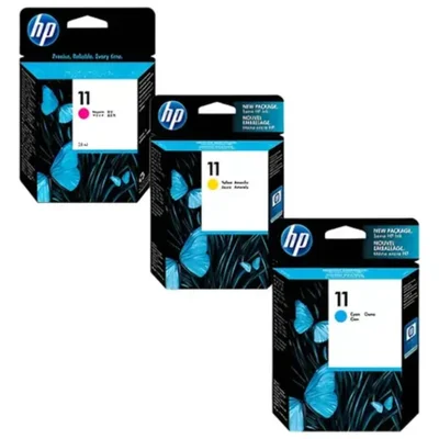 Cartucho De Tinta Hp 11 kit 3 Cores Magenta, Ciano, | Designjet 10 20 50 70 100 120
