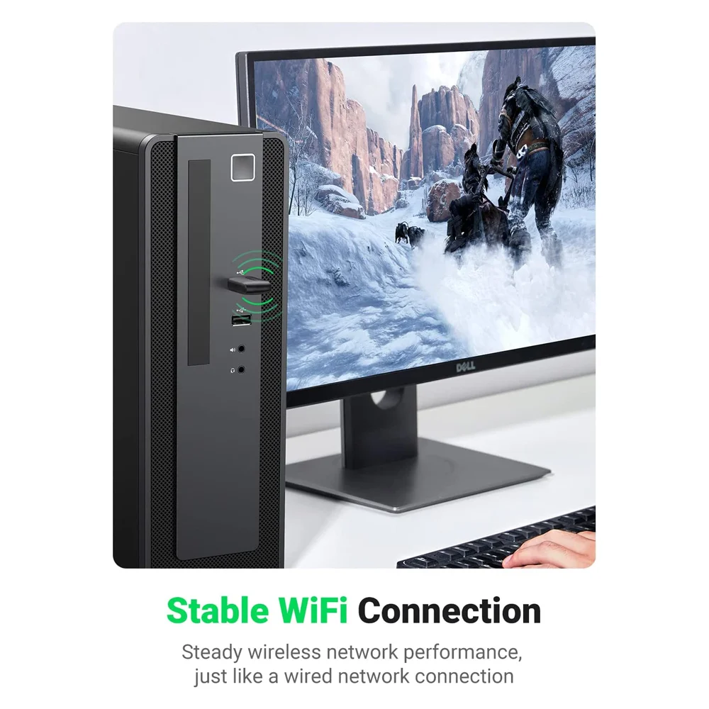 Imagem 3 de 4 do produto Ugreen Adaptador De Rede Wifi Ac650 11ac Dual Band Preto